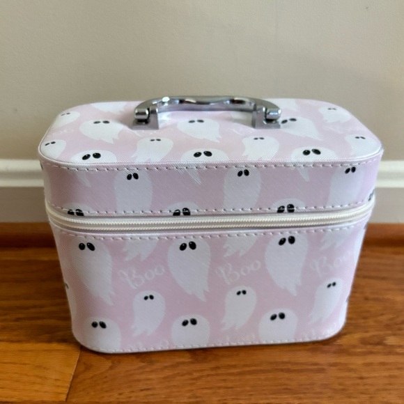 SHEIN Halloween Pink Ghost Makeup Vanity Mirror Cosmetic Bag Case - Picture 2 of 12